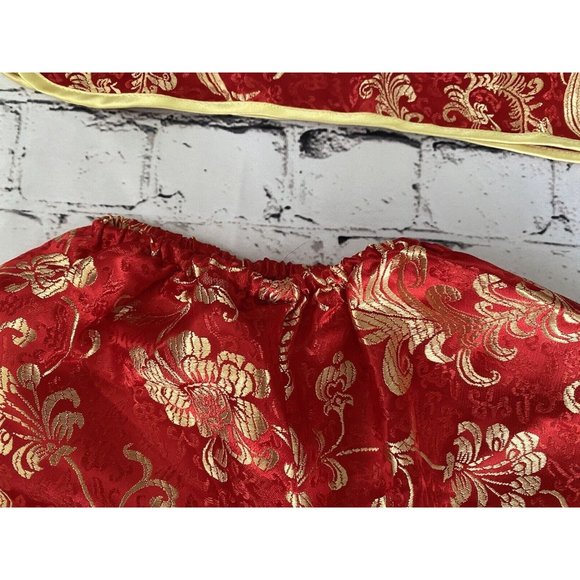 Chinese New Year Baby Boy Girl Shirt Pants Set Red Satin Outfit Size M Kids NWOT - Picture 10 of 16